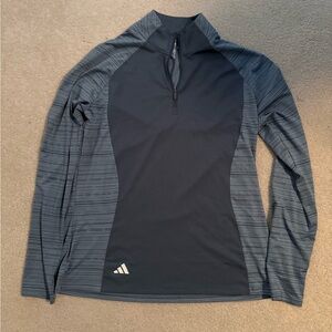 Adidas Blue and Gray Half-Zip Pullover